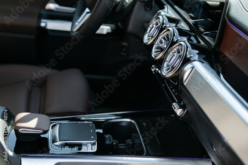 climate control system in a famous expensive premium car close-up © AvokadoStudio