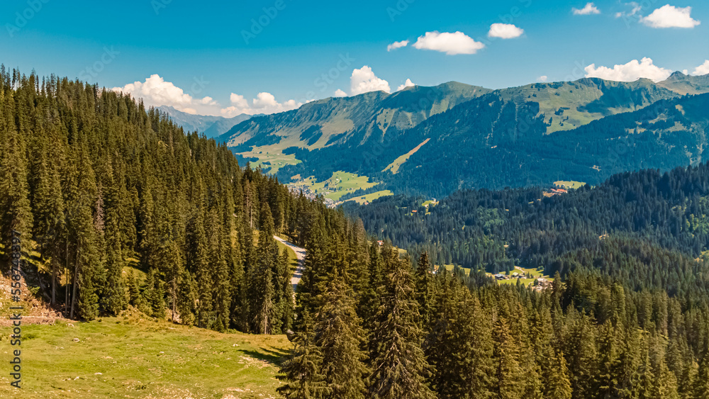 Beautiful alpine summer view at the famous Hoher Ifen summit, Kleinwalsertal valley, Riezlern, Vorarlberg, Austria