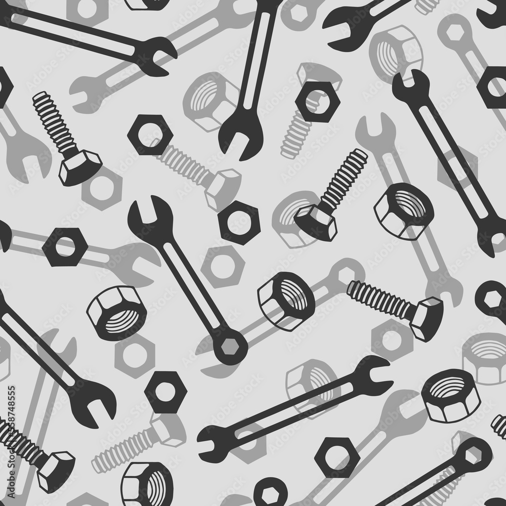 Seamless pattern of worker's tools. Vector stock illustration eps10.