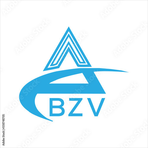 BZV letter logo. BZV blue image on white background. BZV Monogram logo design for entrepreneur and business. BZV best icon.
 photo