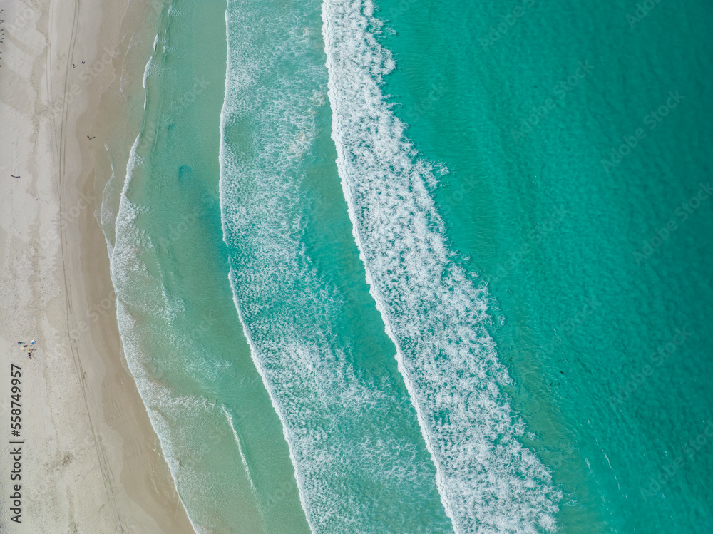 Aerial view of the beach in Thistle Cove, Cape le Grand, Western Australia, Australia. Aerial view of the beach in Thistle Cove, Cape le Grand, Western Australia, Australia.