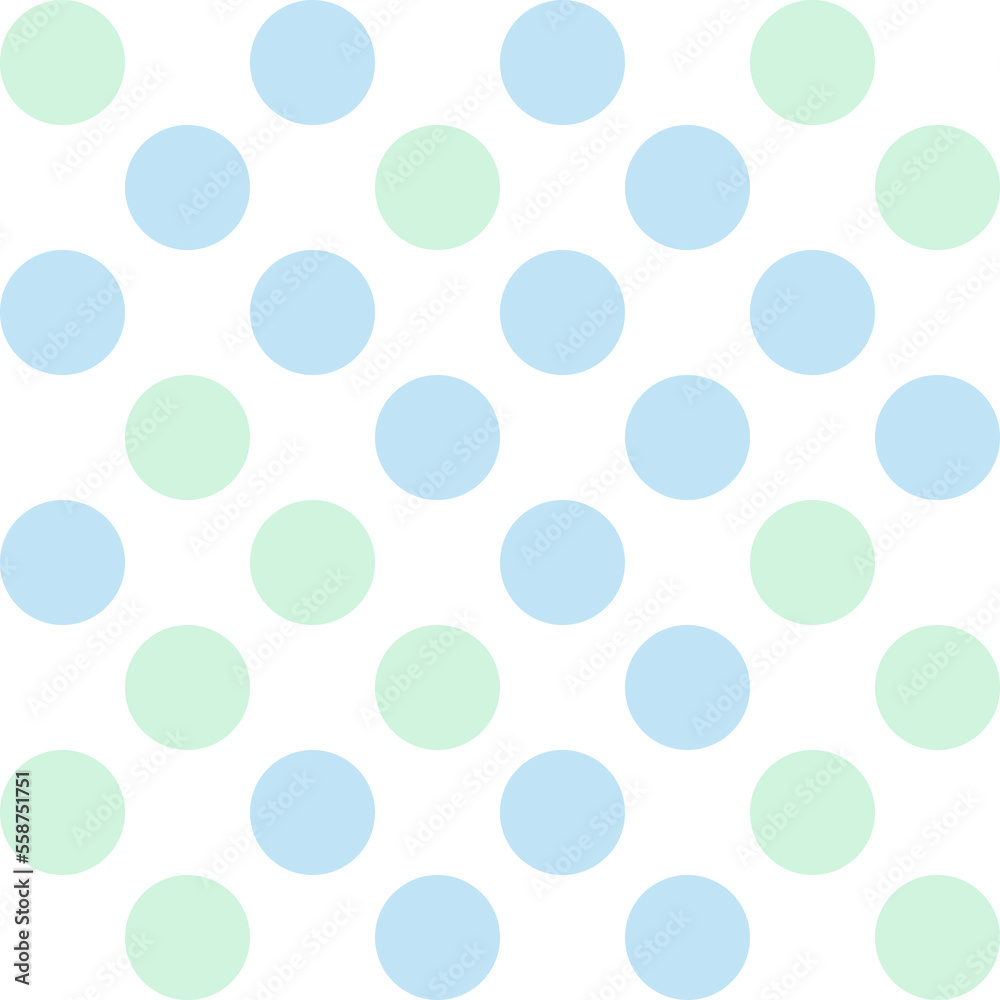 White, blue, and green pastel polka Dot seamless pattern background. Vector illustration.