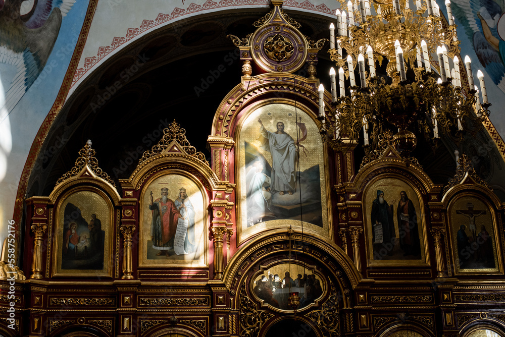 Fototapeta premium icon in the church with a ray of light
