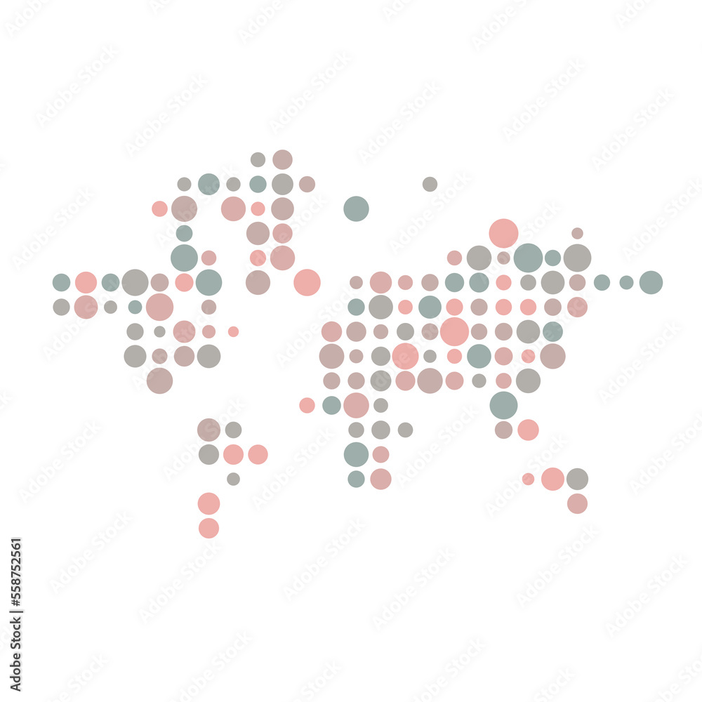 World Silhouette Pixelated pattern map illustration World Silhouette Pixelated pattern map illustration