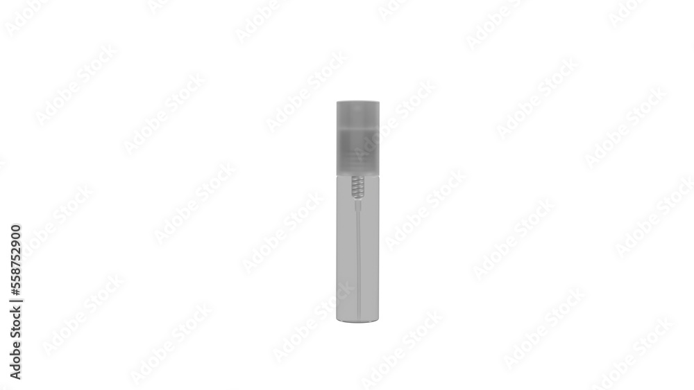 Small plastic transparent bottle for perfume isolated on transparent background. Cosmetic concept. 3D render Small plastic transparent bottle for perfume isolated on transparent background. Cosmetic concept. 3D render
