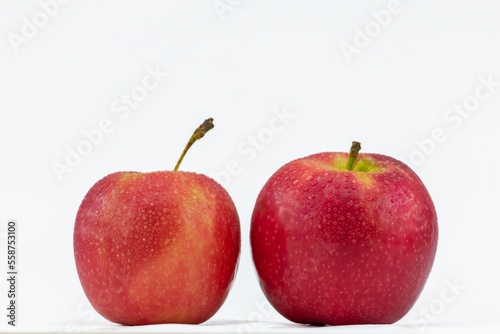 close-up apple on white background