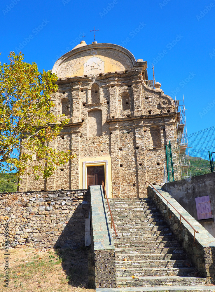 In the village of Patrimonio, in Balagne, on the famous island of Corsica, the Baroque-style Saint-Martin church has been listed as a historic monument since 1939. It is 30 m long and 16 m wide In the village of Patrimonio, in Balagne, on the famous island of Corsica, the Baroque-style Saint-Martin church has been listed as a historic monument since 1939. It is 30 m long and 16 m wide