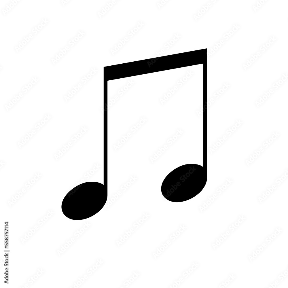 Music notes isolated on white background. Note close-up Music notes isolated on white background. Note close-up