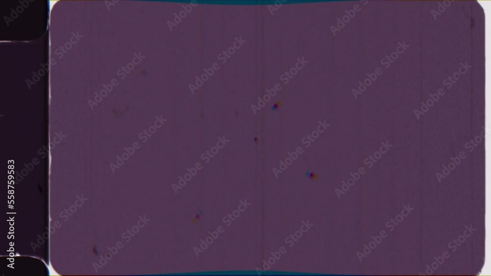 Film noise dynamic texture. Perforation, sprocket holes on border