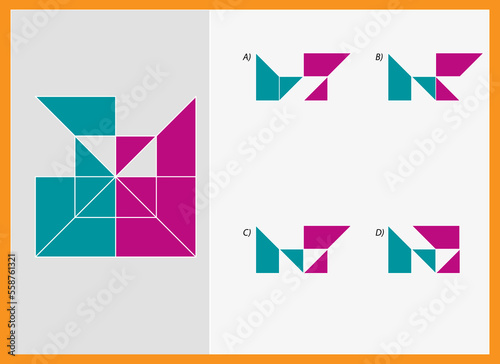 Find the Missing Piece. Shape completion questions, Find next shape