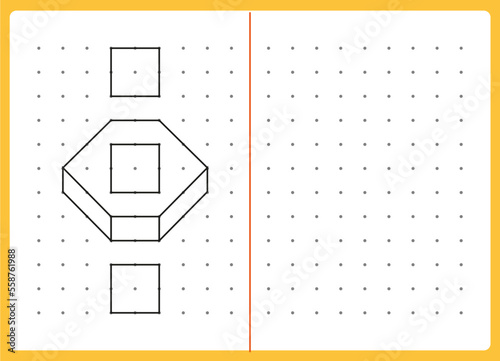 Working page for kids. Educational games for practicing motor skills. Repeat pattern. Worksheet for kindergarten and preschool. Vector illustration