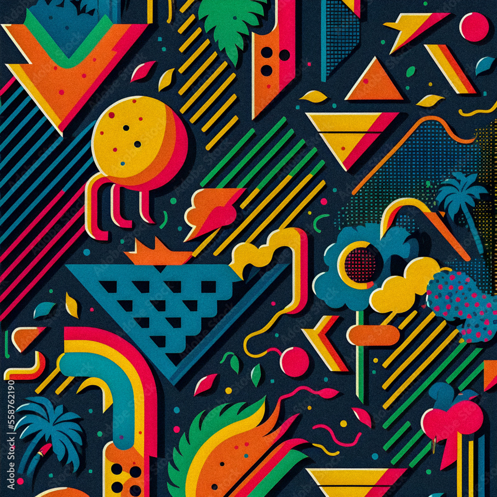 Fototapeta premium 80s and 90s pattern,granular texture, background, illustration
