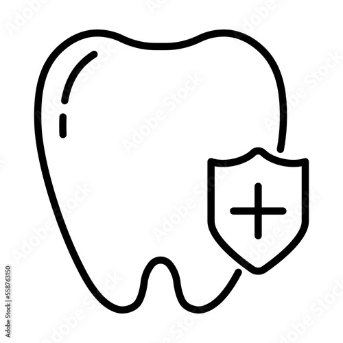 Drawn tooth on white background