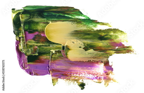 Fototapeta Naklejka Na Ścianę i Meble -  Grunge colorful brush strokes oil paint isolated on white background, clipping path