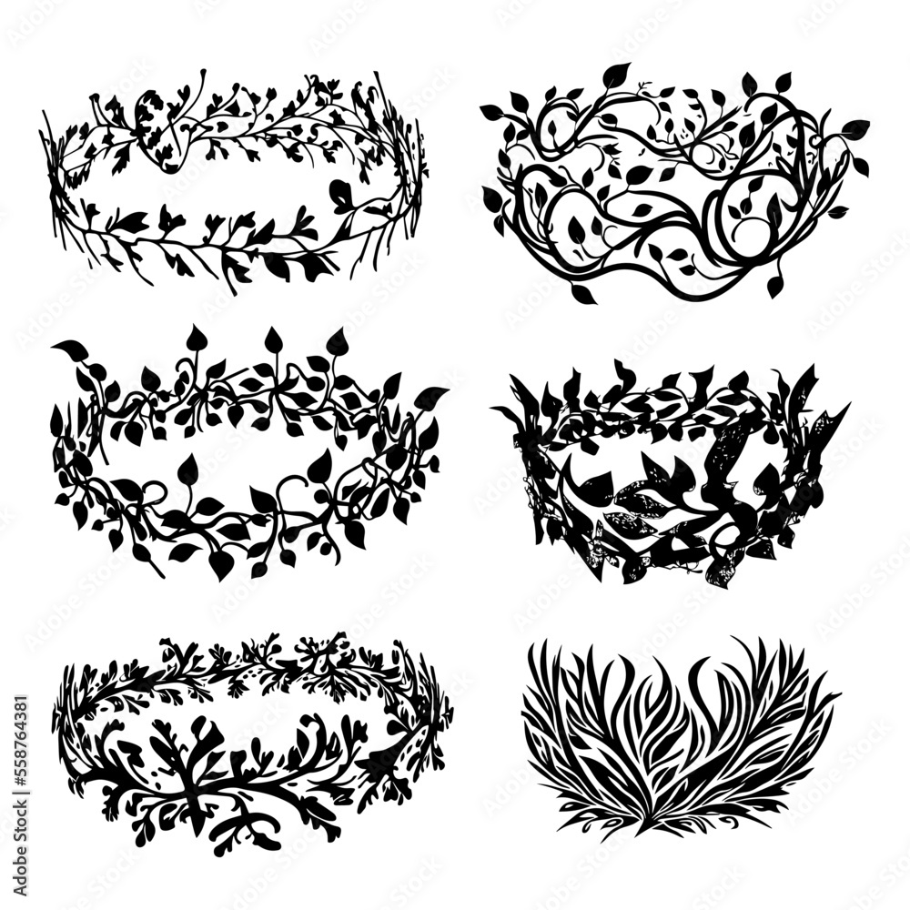 Vine Plant Crown Illustration 01 Vine Plant Crown Illustration 01