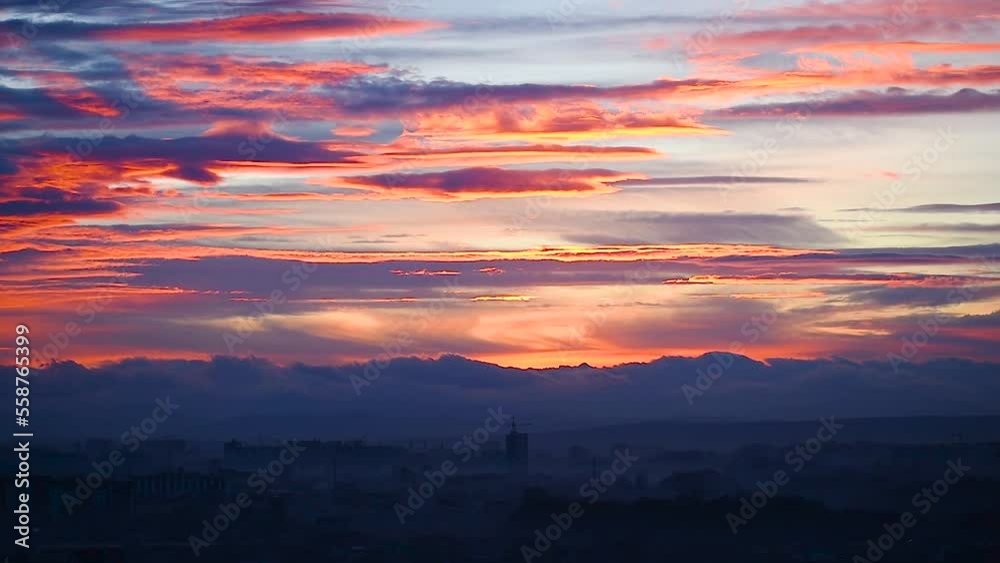 Beautiful sunset over a city in Ukraine Beautiful sunset over a city in Ukraine