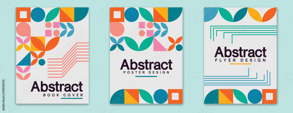 simple creative abstract poster book cover and flyer design templates background bundle with some trendy colors with modern look