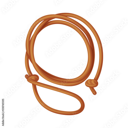 Lasso or Lariat Loop of Rope as Wild West Object Vector Illustration