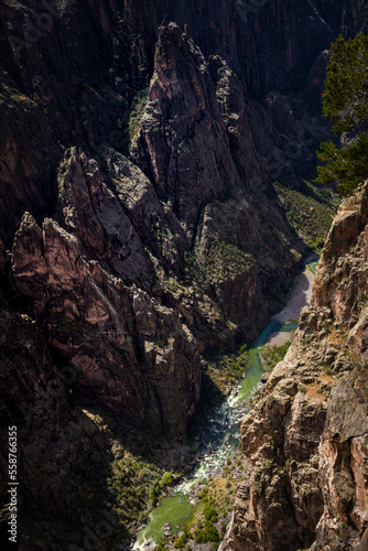 Gunnison of the Black Canyon National Park river flowing with water