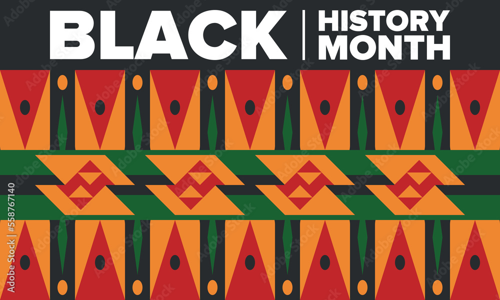 Obraz premium Black History Month. African American History. Celebrated annual. In February in United States and Canada. In October in Great Britain. Poster, card, banner, background. Vector illustration
