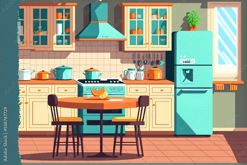 kitchen furniture interior design. Generative AI