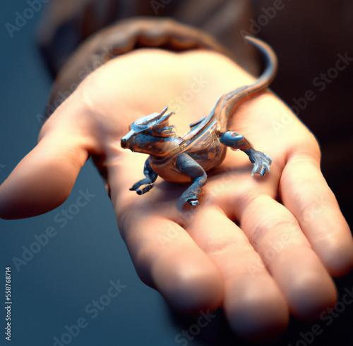 Obraz na płótnie Dragon in the hand w salonie