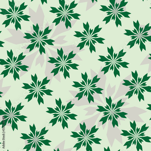 repeated green abstract flower simple flat pattern design