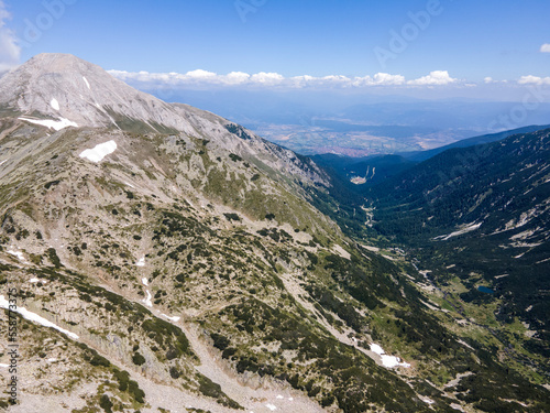 Aerial view of Pirin Mountain near Muratov peak, Bulgaria photo