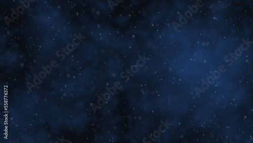 Snow Realistic falling on blue festive background .3D rendering. Stock animated graphic video of snow falling on three-dimensional modeling of blue background. space for text, copy space.