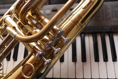 Euphonium which is a wind instrument along with a piano which serve to accompany different types of melodies. 