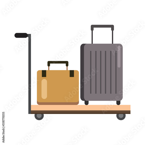 airport luggage in cart