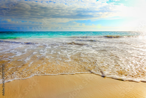 Fototapeta Naklejka Na Ścianę i Meble -  Tropical paradise, sand beach in caribbean Saona Island, Punta Cana, Dominican