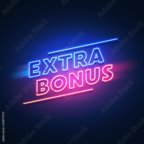 Colorful Neon Sign With Text Extra Bonus