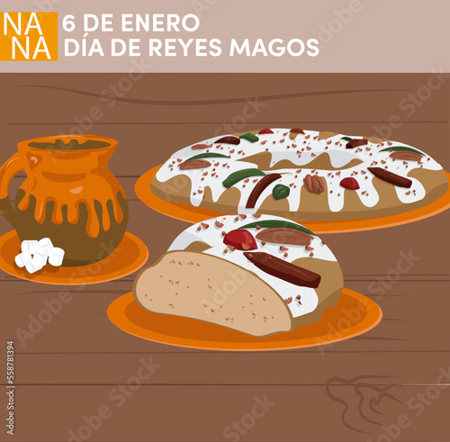 Rosca de reyes Three King's cake (cream cheese)