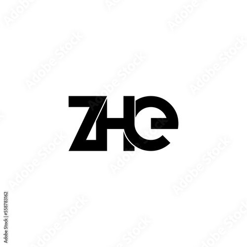 zhe letter initial monogram logo design