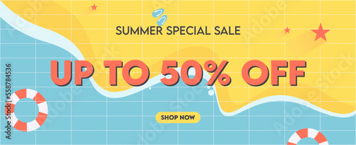 vector beach landscape scenery background illustration for summer special banner ad