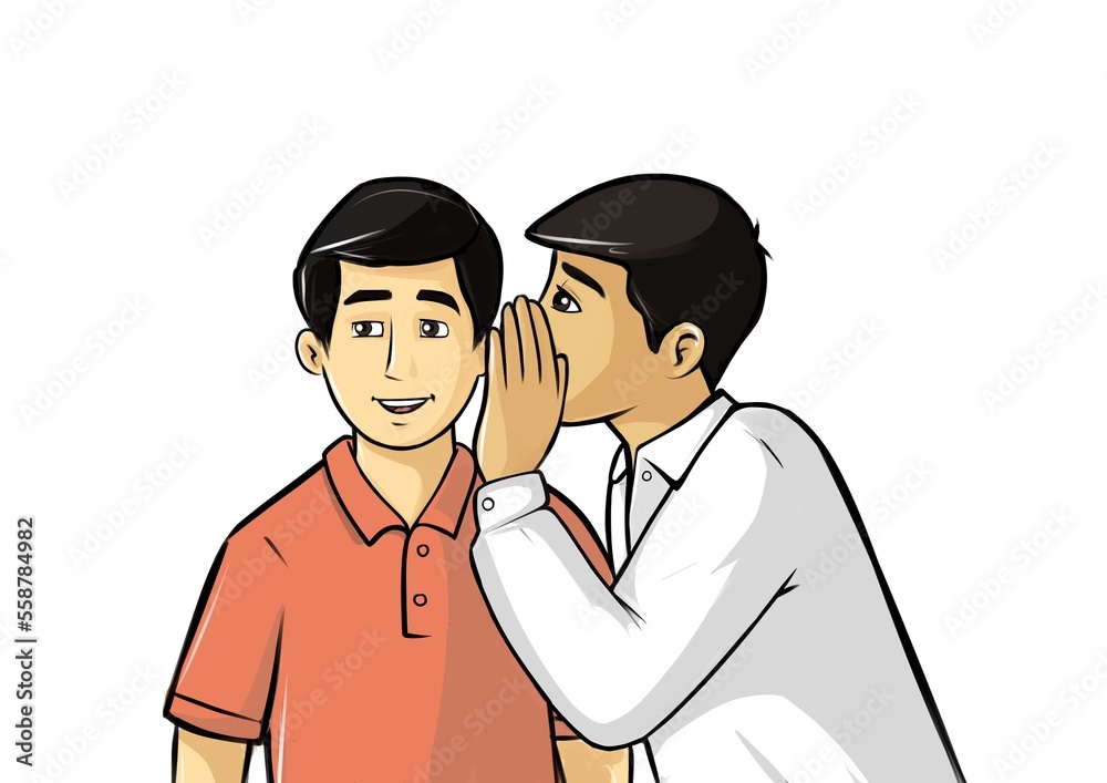 Student friends talk secret Student friends talk secret