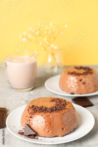 Delicious chocolate panna c...