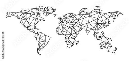 Map of world. Geometry triangle stylized vector design