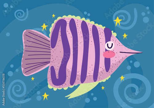 cartoon fish sea life