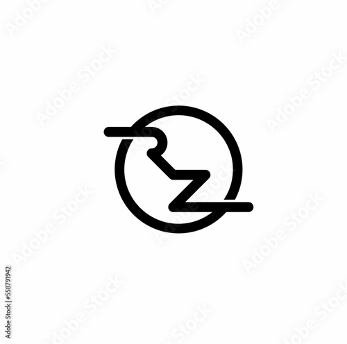 rz zr r z initial letter logo isolated on white background.rz zr circle logo
