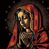 Caricature of the virgin of guadalupe