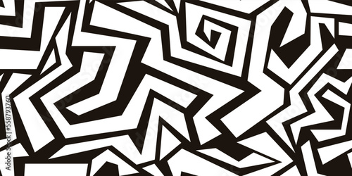 Graffiti corner labyrinths, white graffiti abstract pattern. Seamless vector pattern for surface prints, packaging, notebooks, wallpapers, textiles, pillows, cups, and other interiors.