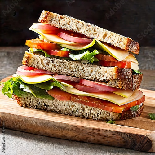 Ham and Cheese double Sandwich