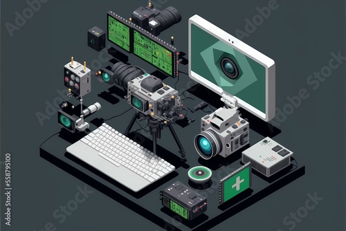 ﻿A group of electronic devices - Generative AI © Etverk Illustration