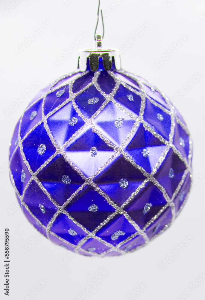 Blue Christmas ball on white background Blue Christmas ball on white background