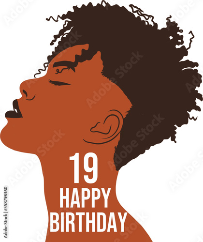 Black girl with short hair. Black woman with short hair. Wishing happy 19 year anniversary.