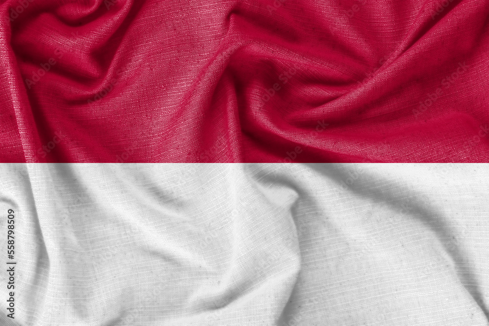 Indonesia country flag background realistic silk fabric