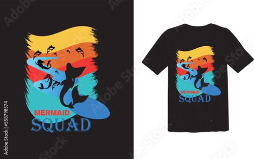 Mermaid squad t shirt design