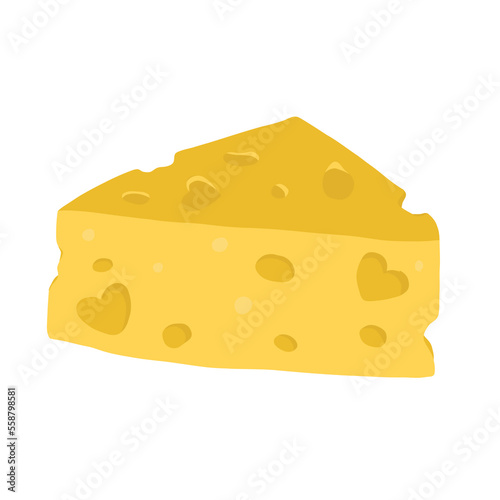a slice of cheese hand drawn illustration 
